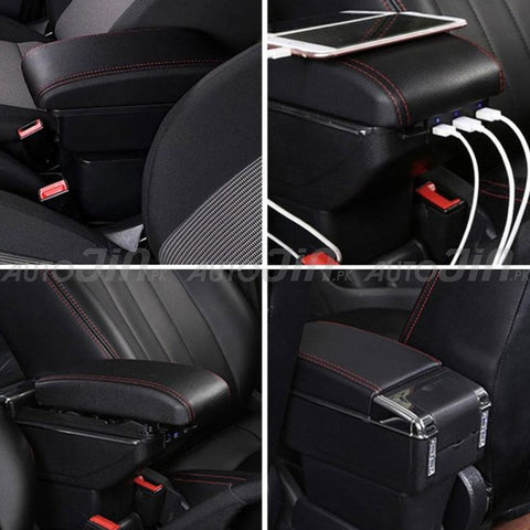 Universal Car Armrest Storage Box with 7 USB Ports