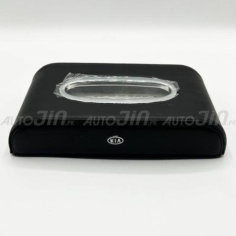 High Quality Tissue Box for Car - KIA Logo - PU Leather - Black