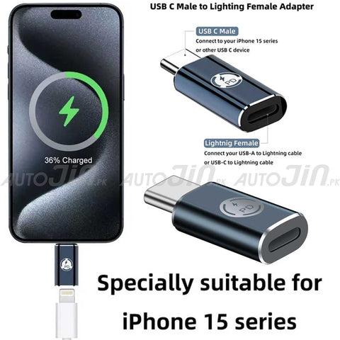 Lightning Female to USB C Male Adapter Type C Connector Converter Fast Charging Specially Suitable For Iphone 15 Series