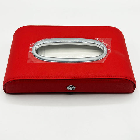 High Quality Tissue Box for Car - MG Logo - PU Leather - Red