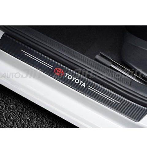 Toyota Logo Car Door Floor Panel Guard Carbon Fiber