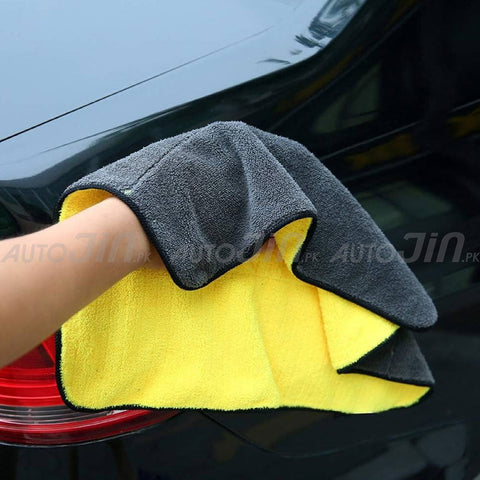 Sogo Microfiber Car Towel Two in One Yellow & Grey - Pack Of 2