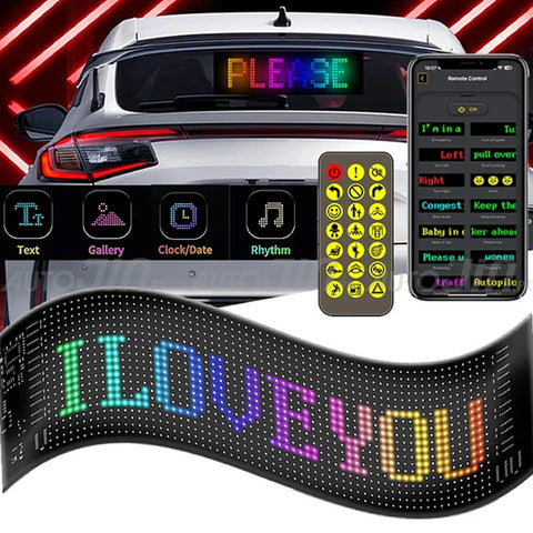 20*64 Flexible LED Matrix Panel Pixel Bluetooth Smart APP Control Addressable, RGB Scrolling Display DIY Animation