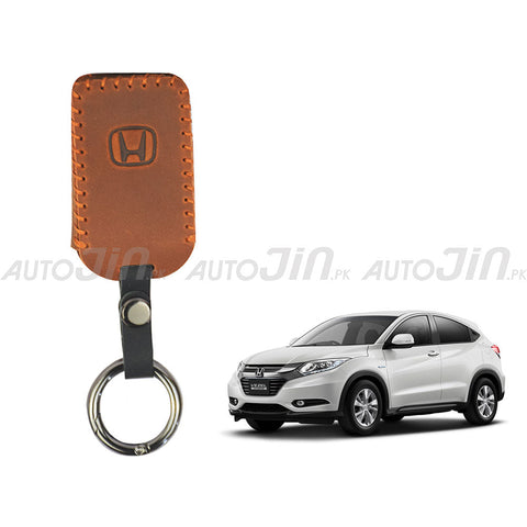 Honda Vezel Leather Key Cover Brown