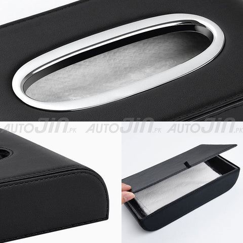 High Quality Tissue Box for Car - Honda Logo - Pu Leather - Black