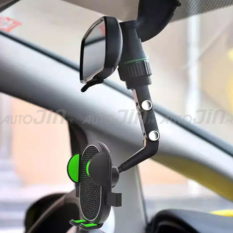 Car 360 Degree Rearview Mirror Rotating Mobile Holder