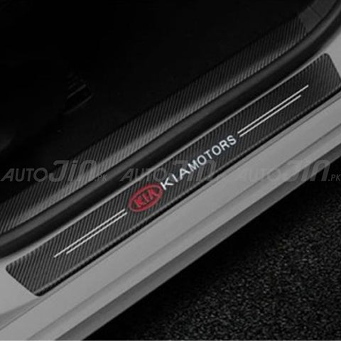 Kia Logo Car Door Floor Panel Guard Carbon Fiber