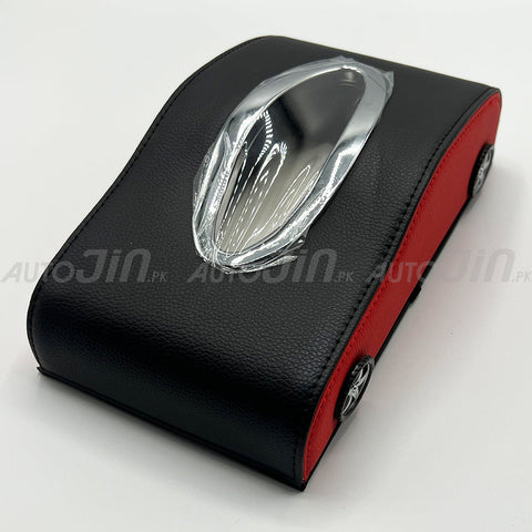 Exclusive Car-Shape Leather Tissue Box - Black & Red