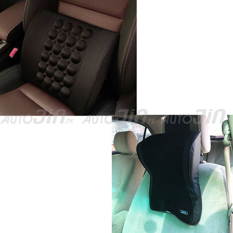 12v lumbar massager & long neck support memory foam