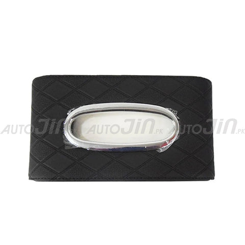 Toyota Logo 7D PU Leather Tissue Box - Black