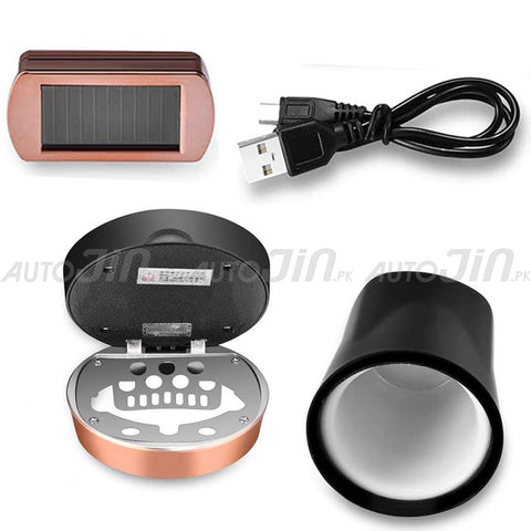 Car Cigarette Auto Ashtray Rechargeable Solar With LED