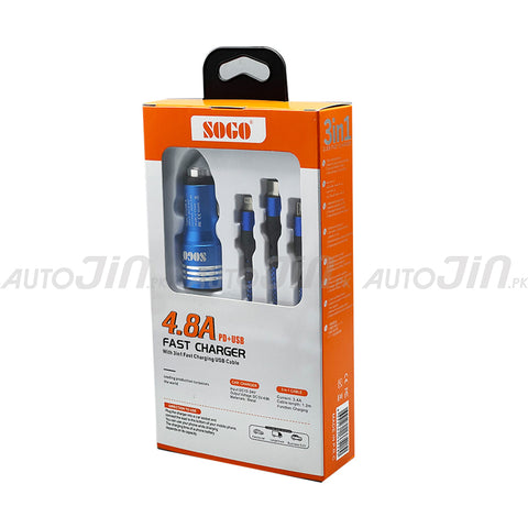 Sogo Fast Car Charger 3 in 1