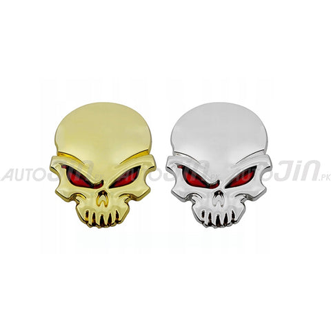 3D Half Skull Metal Car Emblem Exterior Accessories Car & Motorcycle