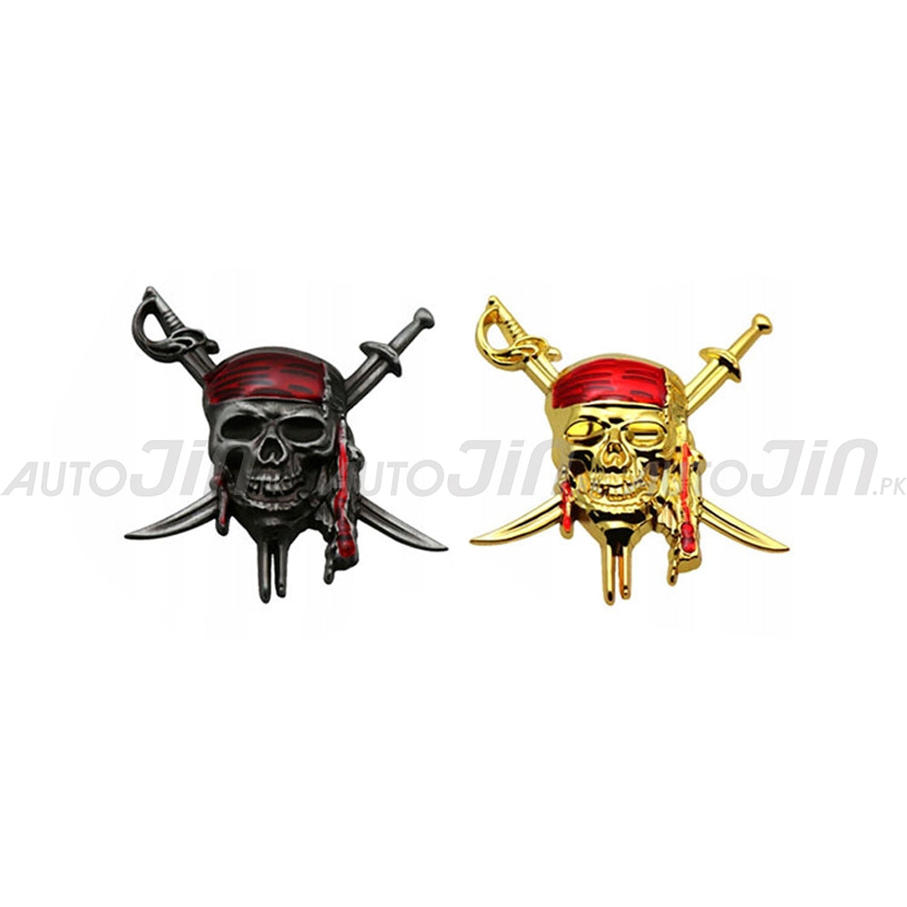3D Pirate Skull Metal Emblem Exterior Accessories Car & Motorcycle