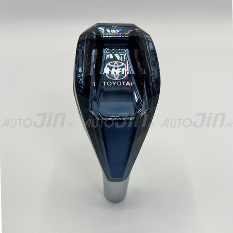 Crystal Car Gear Shift Knob With LED - Toyota Logo - RGB Led Touch Lighting Transparent Gear Knob