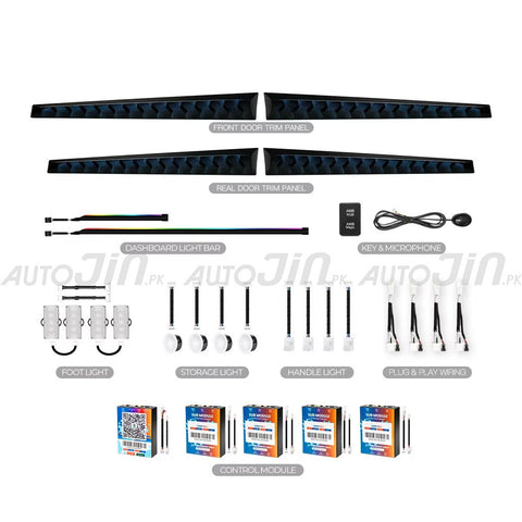 Toyota Hilux Revo 18-in-1 Modular 12V Interior Light with App Control OEM Ambient Light Kit