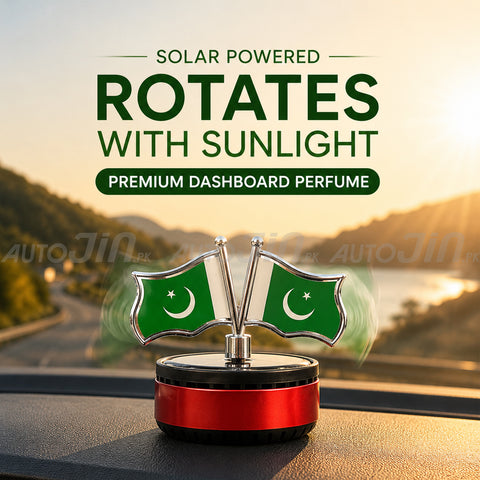 Universal Car Solar Pakistan Flag Rotating Perfume
