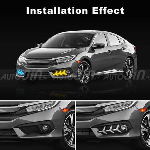 Honda Civic 2016-2021 Fog Lights DRL Cover V3