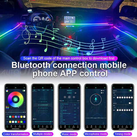 RGB Interior 22 in 1  Interior Hidden Acrylic Light Controlled Symphony Atmosphere Lamp (22LED)