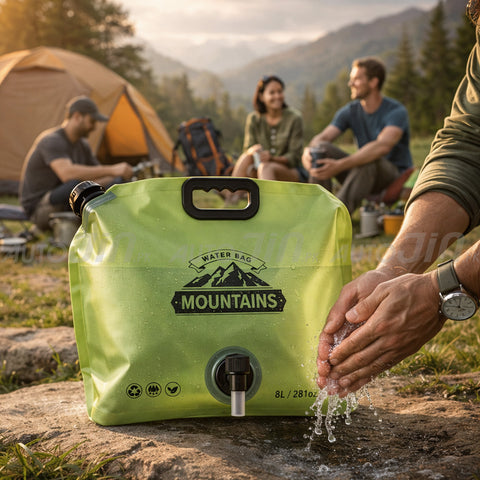 8L Portable Folding Water Storage Bag with Handle for Picnic,Travel, Outdoor Camping
