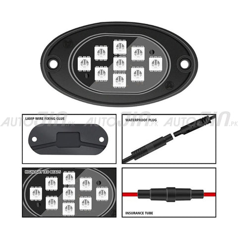 Colorful RGB 12V LED Car Underglow Light Kit Chassis Ambient Lamp With App