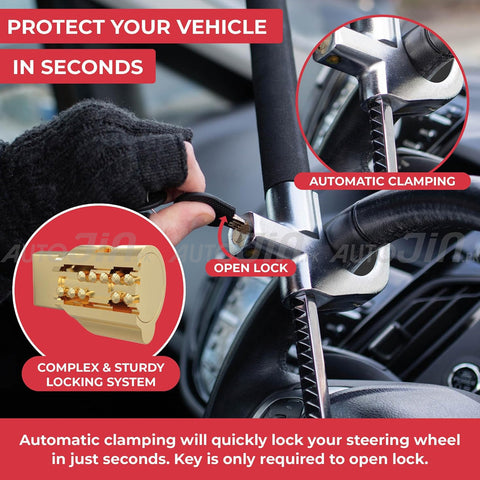 Universal Anti-Theft Car Steering Wheel Lock - X1