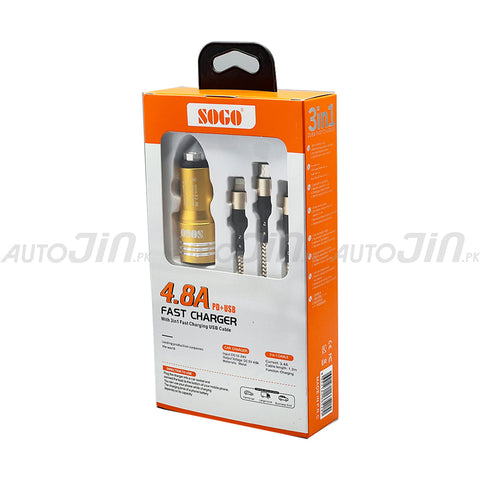 Sogo Fast Car Charger 3 in 1