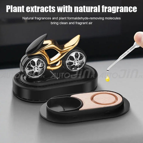 Rotating Bike Shaped Ornament Aromatherapy Creative Solar Air Freshener