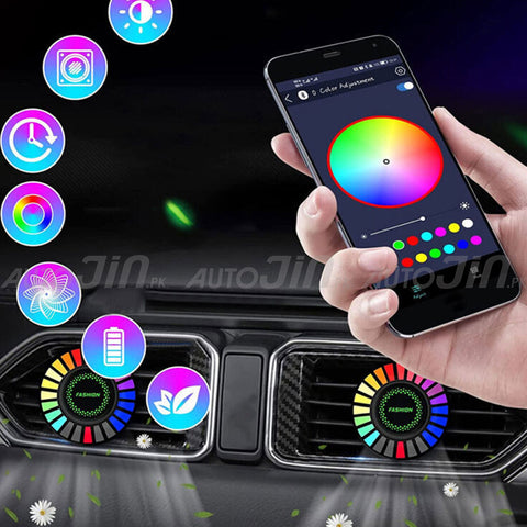 Car Rhythm RGB Air Freshener - Sound Control RGB Light With AC Grill Air Freshener  - Honda Logo