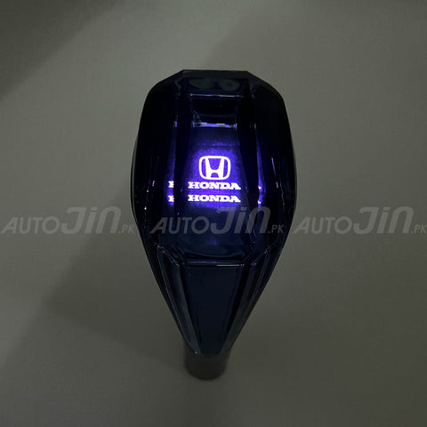Crystal Car Gear Shift Knob With LED - Honda Logo - RGB Led Touch Lighting Transparent Gear Knob