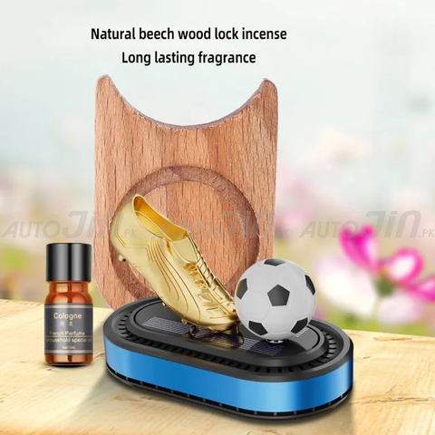 Rotating Football Golden Boot Solar Car Air Freshener