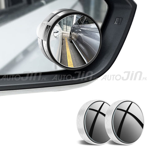 Pair Blind Spot Mirrors Suction Cup Car Convex 360-Degree Rotation