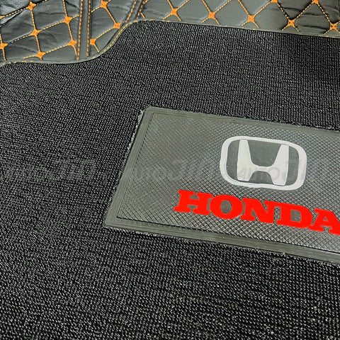 SOGO Luxury 9D Honda Civic Mats with Carpet - Black and Rust 2022