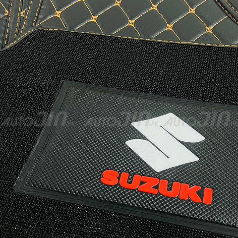 SOGO Luxury 9D Suzuki Swift Mats with Carpet - Black and Rust 2022