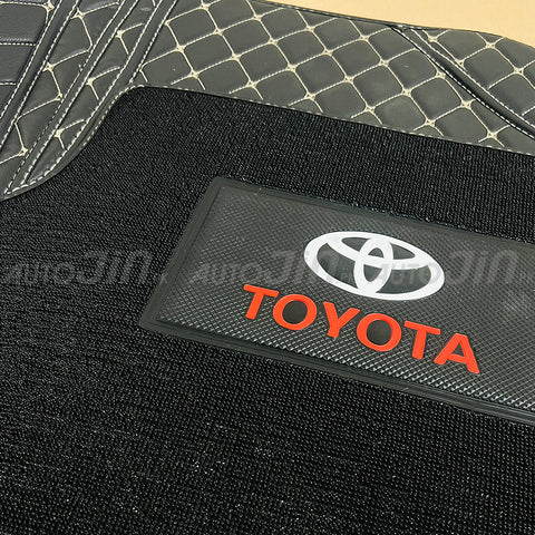 SOGO Luxury 9D Toyota Yaris Mats with Carpet - Black and Beige 2020-23