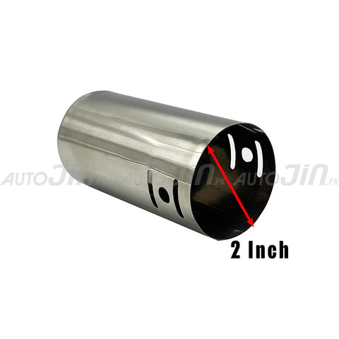 Universal Exhaust Pipe Tip Tail Muffler Silver 2inch - A1