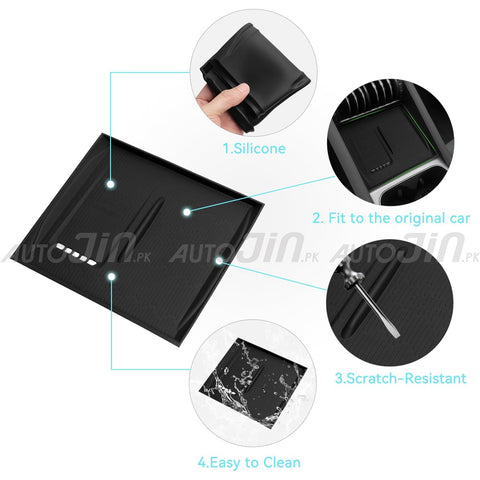 Byd Atto 3 Wireless Charging Silicone Anti-Slip Mat Interior Organizer - Black