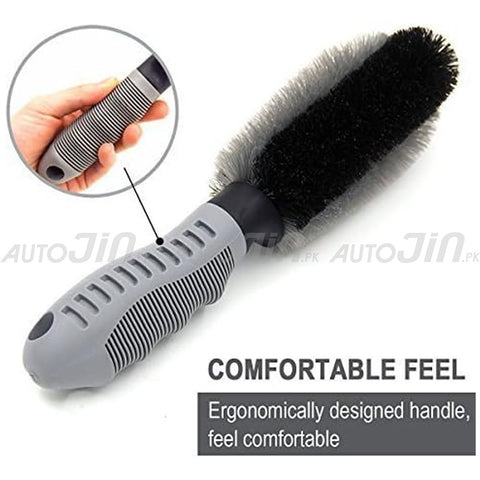 Car Rim Brush Double Side Grey & Black