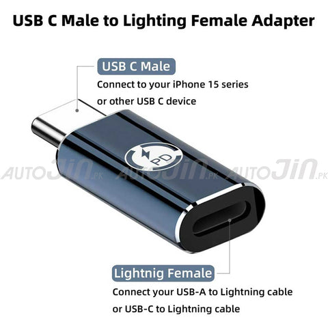 Lightning Female to USB C Male Adapter Type C Connector Converter Fast Charging Specially Suitable For Iphone 15 Series