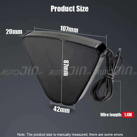 Universal F1 Style LED Strobe Rear Third Brake Lamp Stop Tail Light Lamp Triangle - Red & White