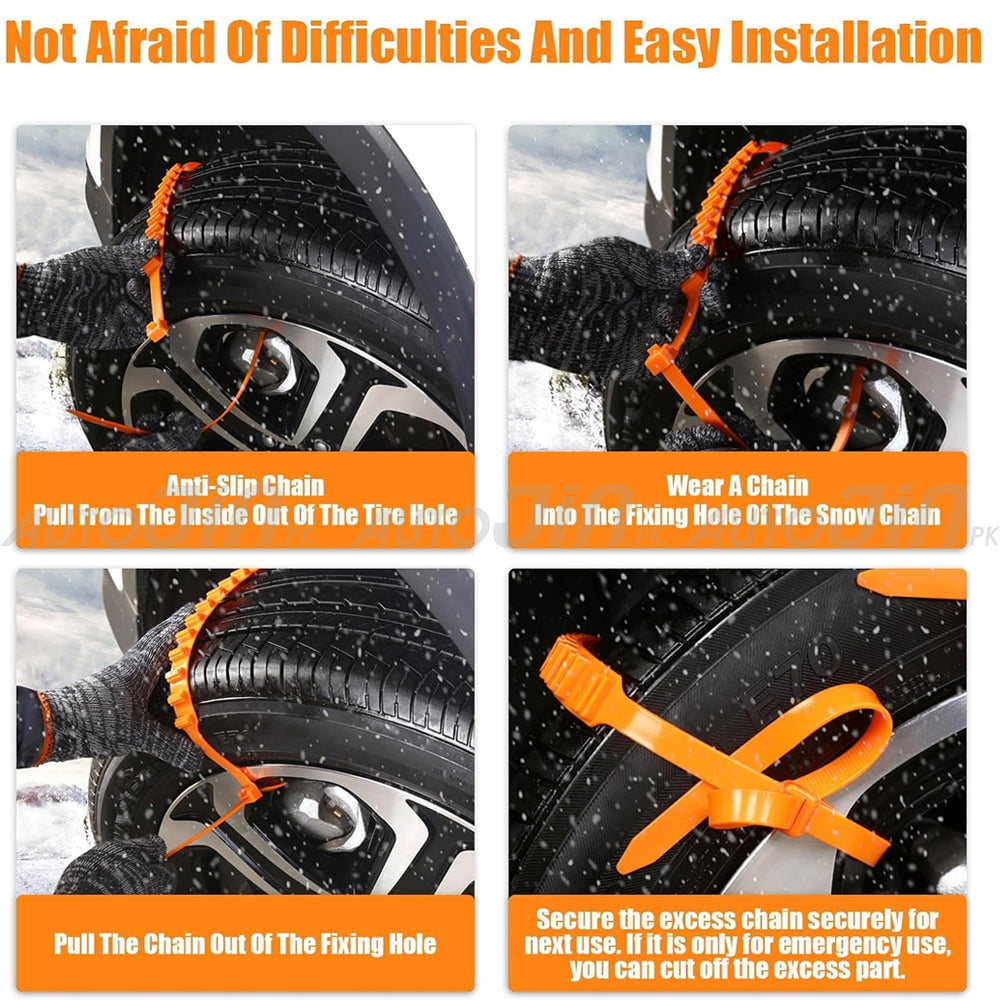 Tire Anti-skid Car Wheels Snow Chains - 10pcs