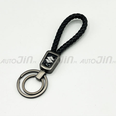 Rope Leather Keychain Metal