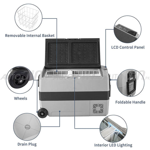 Alpicool T50 50L Car Refrigerator AC 12V DC 24V