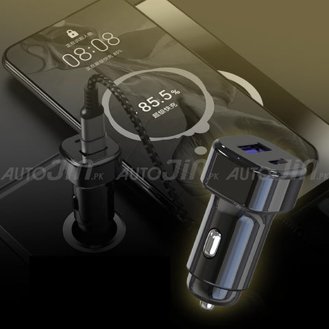 Sogo CC-13 100W Fast Car Charger with USB-C & USB-A Port 12-24V