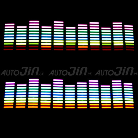 LED Neon Car Light Decoration Window Sticker Music Rhythm Sound Activated Equalizer Flash Strobe Emergency Light