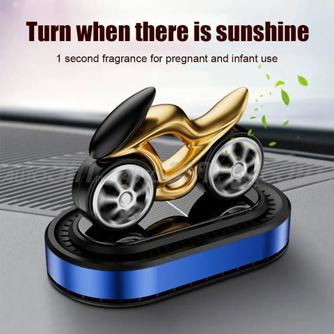 Rotating Bike Shaped Ornament Aromatherapy Creative Solar Air Freshener