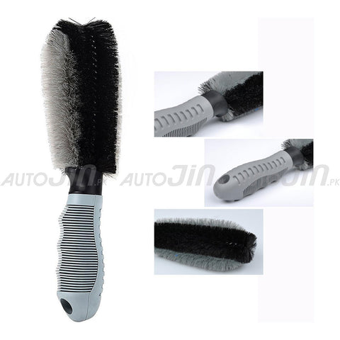 Car Rim Brush Double Side Grey & Black