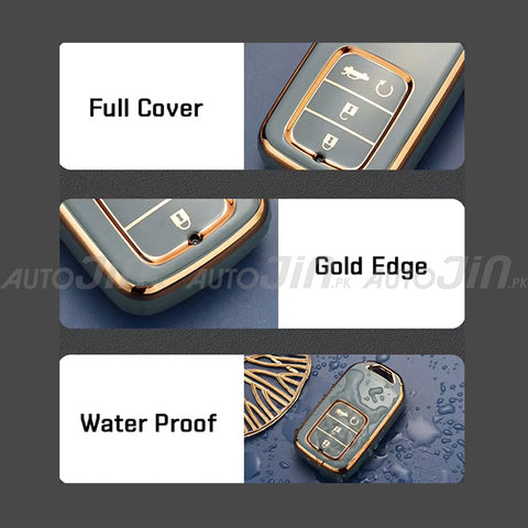 Exclusive Gold-Line Toyota Land Cruiser Prado FJ150 TPU Key Cover