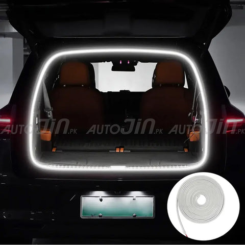 Universal 4M Car Trunk Light Strip with Dynamic Flowing Lighting 12V - White