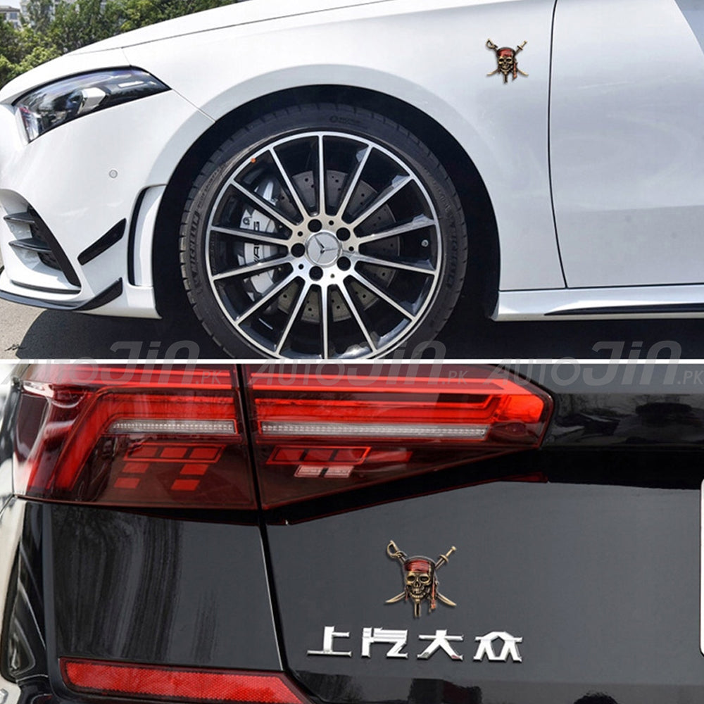 3D Pirate Skull Metal Emblem Exterior Accessories Car & Motorcycle
